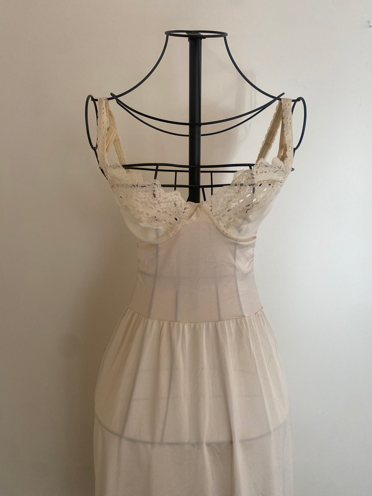 white satin slip dress