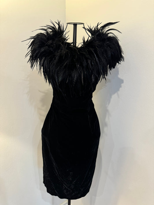 Dave and Johnny feather LBD