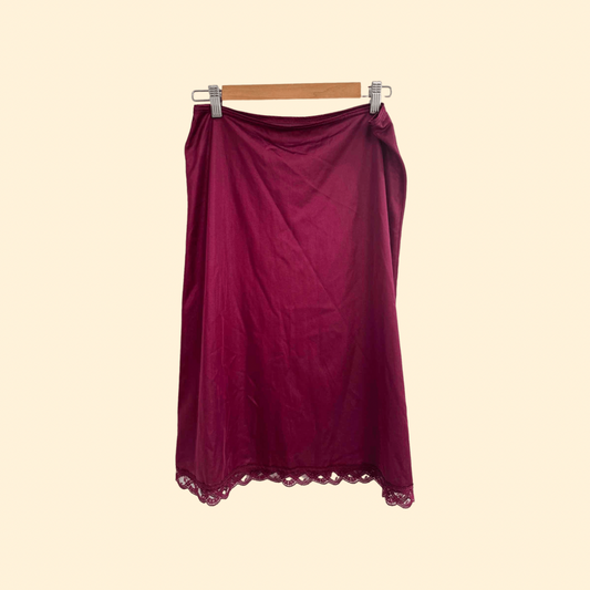 Burgundy Satin Slip